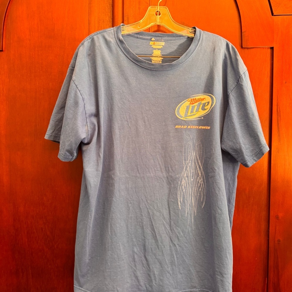 Vintage Brad Keselowski #2 NASCAR t-shirt Blue Size Large 100% Cotton - Picture 4 of 8